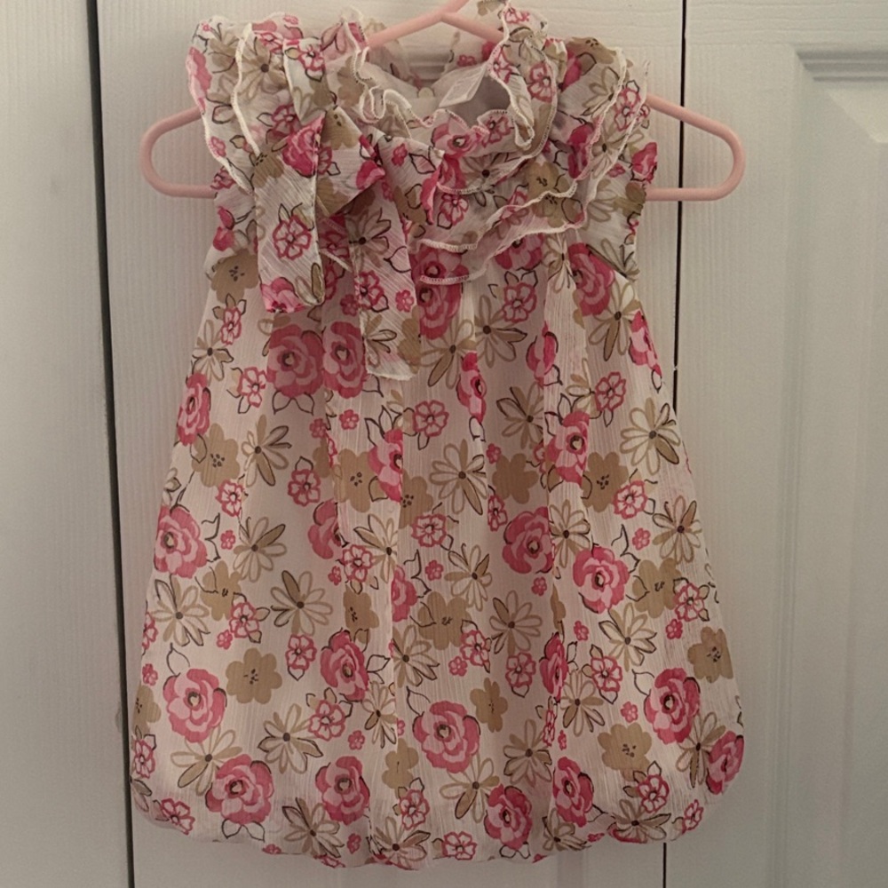 Floral Ruffle Bubble Hem Baby Dress
